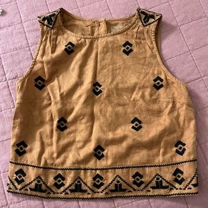 Anthropologie Burnt Orange Button Back Tank Top